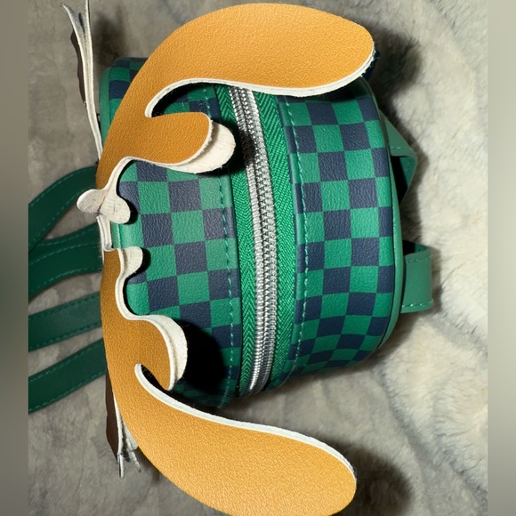 Bath & Body Works Mini Checker Backpack Makeup Bag Reindeer Dog w Bells Like New - Picture 4 of 8